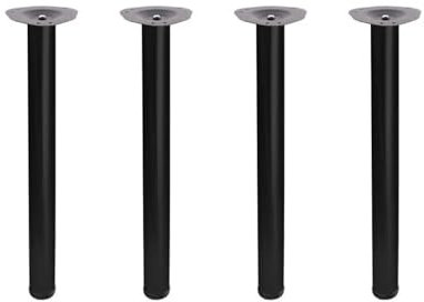 Stolmet Runde Tischbeine aus Edelstahl, verstellbare Höhe, ausziehbar um 2,5 cm – 710 mm, 820 mm, 1100 mm (28 Zoll, 32 Zoll, 43 Zoll) – 60 mm Durchmesser (schwarz, 1100 mm) x 4)