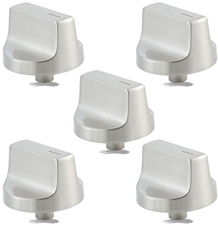 Allstare Stainless Steel W11366438 W11084623 Stove knobs Replacement Parts for Whirlpool Gas Range Stove Parts Burner Knobs WCG55US0HS00 WCG77US0HS00 Whirlpool Gas Cooktop Knobs 5 Pcs