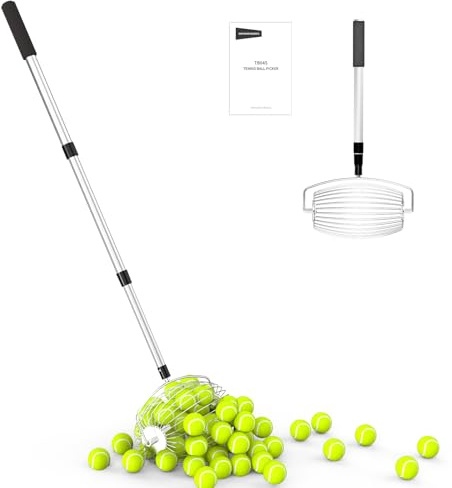 NEEWER Basics TB04S - Recolector de Pelotas de Tenis, no más agacharse, recogedor Ovalado de Giro rápido, 70 – 138 cm, recogedor telescópico para hasta 20 Pelotas de Tenis