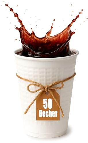 50 Mulled Wine Cups Disposable 200 ml / 250 ml Mulled Wine Cups Disposable Polystyrene Heat Resistant Thermal Cups for Hot Drinks Mulled Wine Cups Plastic