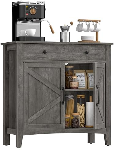 VASAGLE Buffet Cabinet, Coffee Bar with a Drawer, Adjustable Shelf