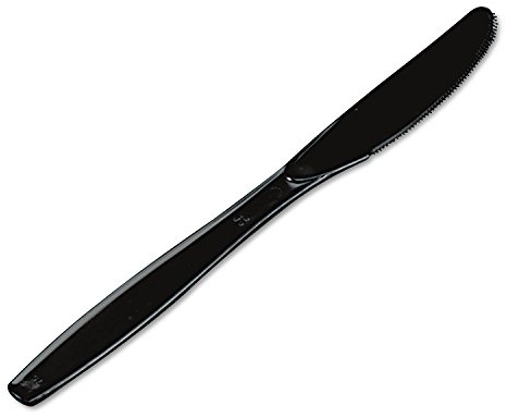 Dixie 7.5 Heavy-Weight Polystyrene Plastic Knife by GP PRO (Georgia-Pacific); Black; KH517; (Case of 1;000)