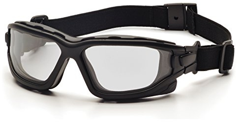 PYRAMEX I-Force Sporty Dual Pane Anti-Fog Goggle, Black Frame/Clear Anti-Fog Lens