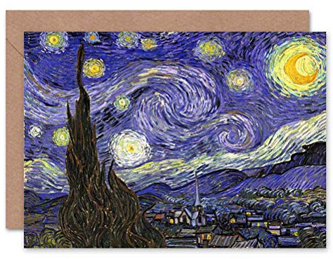 Wee Blue Coo Sternennacht Von Vincent Van Gogh, Gemälde Eines Alten Meisters Weihnachtskarte