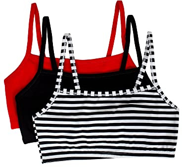 Fruit of The Loom - Lot de 3 Soutiens-Gorge de Sport en Coton pour Femme - Noir - 105