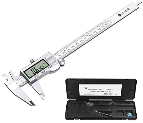 Neoteck Calibre Digital Acero Inoxidable 0-200mm/8Inch Pie de Rey Calibrador Electrónico Fracciones/Inch/Metrico Cambio de Herramienta de Medición para Longitud Ancho Profundidad Diámetro Interior