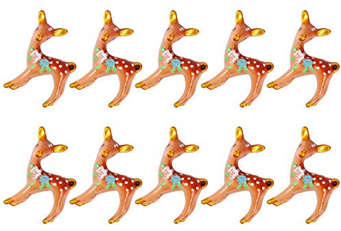 ULTNICE Three-Dimensional Sika Deer Adornment 10Pcs Deer Figurines Cake Topper Resin Animals Miniature Ornaments Tiny Rindeer Figures Fireplace Centerpiece Fairy Garden Micro Landscape Decoration