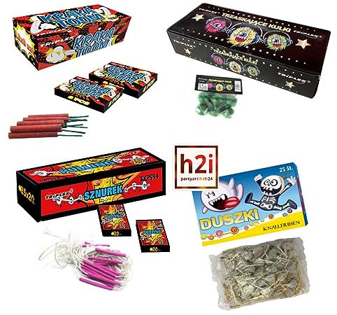 h2i Party Spaß Knaller Knatterblitze Sortiment - Ganzjahresfeuerwerk Kat F1 (All Mixed)