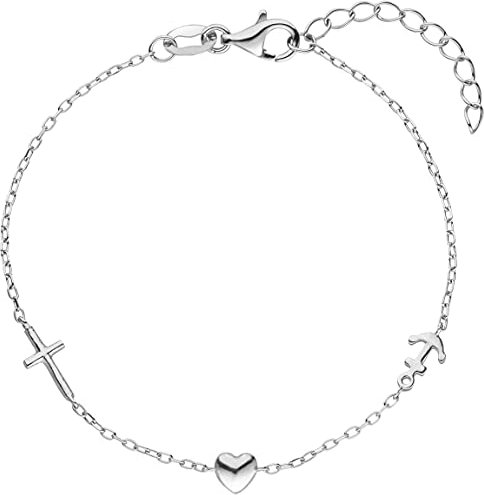 Jobo Damen-Armband Glaube Liebe Hoffnung aus 925 Sterling Silber 19 cm