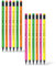 Berlingo Bleistift Set, 12 Stück, HB, mit Radiergummi, vorgespitzt, runde Form, Schwarzes Holz, mix von Farben Flexi Neon