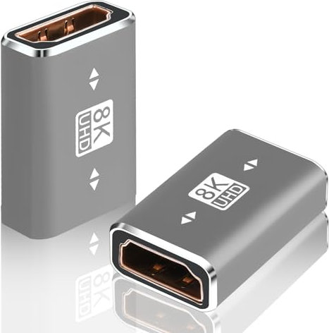 AXFEE 2PCS HDMI Female to Female Adapter - 8K@60Hz, HDMI Coupler for 8K, 4K@120Hz, 2K, 1080p, 3D, ARC, HEC, HDCP - Laptop, HDTV, PC, Monitor, PS, Xbox, DVD