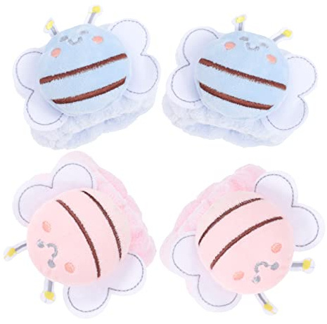 HAPINARY 2 Pares Muñequera Brazaletes Para Lavarse La Cara Correa De Muñeca Para Niños Toallas Para Niños Bandas De Lavado De Muñeca Toallas De Muñeca Para Lavarse La Cara Franela