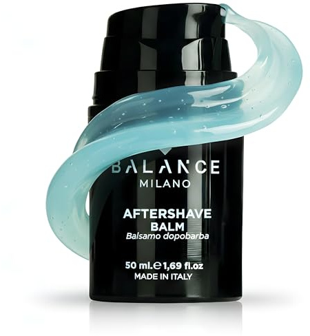 Balsamo Dopobarba Uomo in Gel Made in Italy - 50ml - After shave Uomo Lenitivo, Idratante No Alcol - Per Pelli Sensibili Sollievo Immediato - Skin Care Post-Rasatura - Prodotti Barba BALANCE MILANO