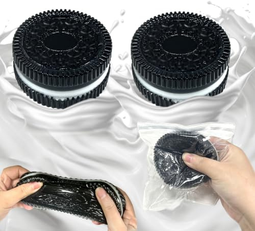 Squishy Toys, 2 st Squishy Toys Black Chocolate Cookies, Stress Leksaker, Kawaii Squeezy, Squishies för vuxna Födelsedagspresenter