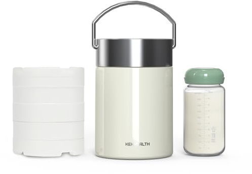 KEKHEALTH 325ml (11oz) Portable Breast Milk Cooler, Keeps Milk Cold for 16 Hours, Breastmilk Chiller with Storage Bottle, Breastfeeding & Baby Travel Essentials for Mums