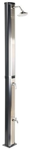 Beliani Douche d'Extérieur Moderne Solaire en PVC Fonction Pluie Noir Tuxpam