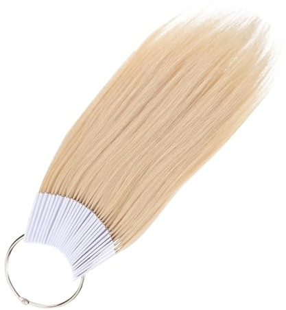 OATIPHO 30pcs Human Hair Color Sample Bundles Real Hair Strands Buckles 9-level Dye Testing Kit for Salon Training and Colouring Practice