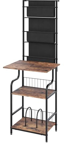 FANNYE Record Player Stand, 6-Tier Record Player Table, Vinyl Record Storage with Extra-Large Desktop, Turntable Stand End Table for Vinyl Record, Record Holder for Living Room