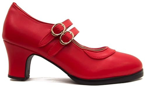 El Rocio desde 1980 Zapato De Flamenco con Doble Suela y 2 Correas