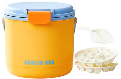 Secchiello per ghiaccio con coperchio, isolamento, secchiello portatile per vino, mantiene il freddo più a lungo, accessorio per bevande per picnic, all'aperto, campeggio, barbecue e altro