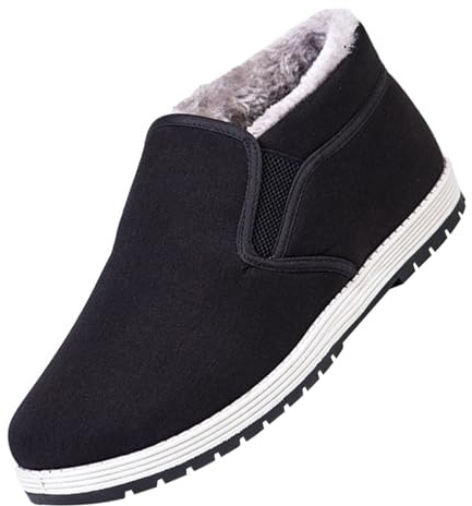 Botines para hombre, zapatos de invierno para hombre, forrados cálidos, zapatos informales, sin cordones, botas de nieve térmicas, botas de nieve, botas de senderismo, veganas, botines de nieve