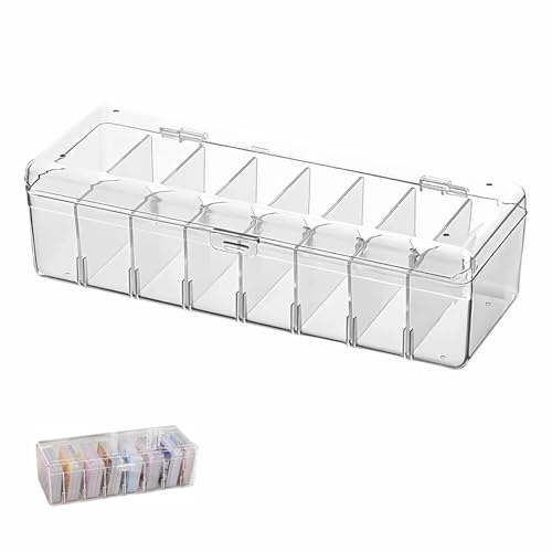 YINGLUOEU Scatola Per Carte Organizzatore Trasparente Con Separatori Regolabili Scatola Per Schede Collezione Per Biglietti Da Visita
