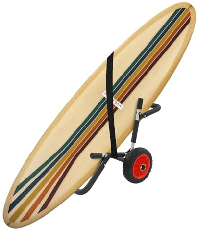 Kayak Carrello in alluminio per 2 kayak/SUP, portata 176lbs, con ruote antiforatura, pieghevole e leggero, per kayak, tavole da surf, canoe, tavole da SUP (nero, rosso)