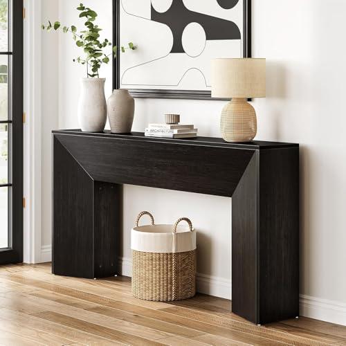 Tribesigns Console Table, 160cm Extra Long Hallway Table Behind Sofa Tables, Wooden Narrow Entryway Console Tables, Modern Accent Furniture for Living Room, Entrance, Foyer, Black