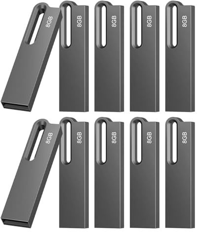 Chiavetta USB 8 GB 10 Pezzi Pennetta USB Chiavetta USB 2.0 Pen Drive Impermeabile USB Flash Drive Chiavette Memoria USB Stick per Computer Laptop MacBook Windows