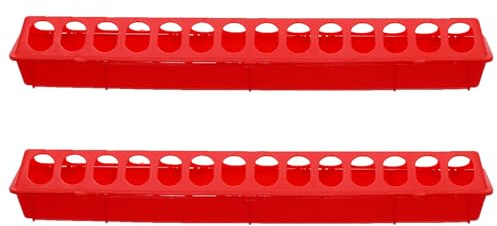 Tofficu Mangiatoia per Piccioni in Plastico Rosso 2 Pezzi Design Antischizzo per Gabbie di Cocorite e Pappagalli Protegge Cibo Dalla Sporcizia