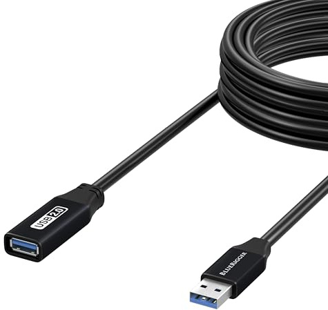 BlueRigger USB Extension Cable (10M, Long Active USB2.0 Extender, Male to Female Repeater, Data Transfer Cord)- for Game Consoles, Printer, Camera, Keyboard, Hard Drives