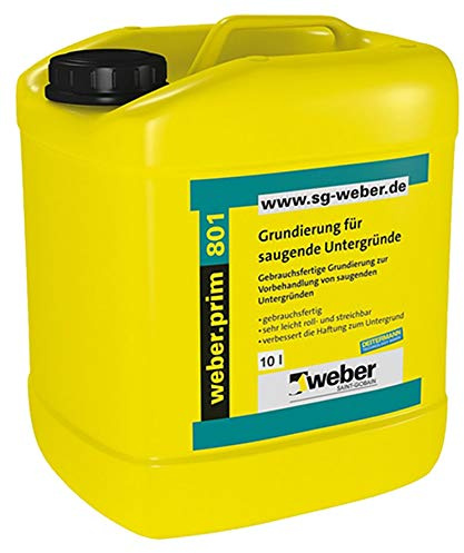 weber.prim 801 - Grundierung für saugende Untergründe, 10ltr - transparent, für Putz, Gips, Beton, Estrich, Zementplatten