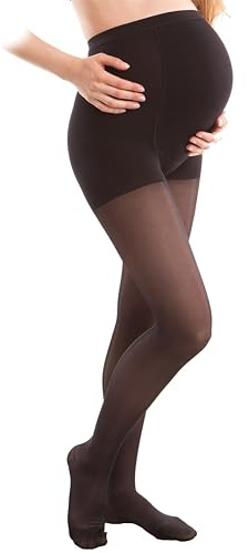Gabrialla Premium Sheer Maternity Pantyhose for Women - Graduated Compression 20-22 mmHg, Comfortable and Breathable Panty Hose, Ideal Maternity Shapewear for Under Dresses, Closed Toe Black