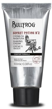 Bullfrog - Crème de Rassage Secret Potion N.2 Nomad Edition : Crème pour Rasages Précis, Mousse Riche, Adaptée aux Rasages Traditionnels, 100 ml.