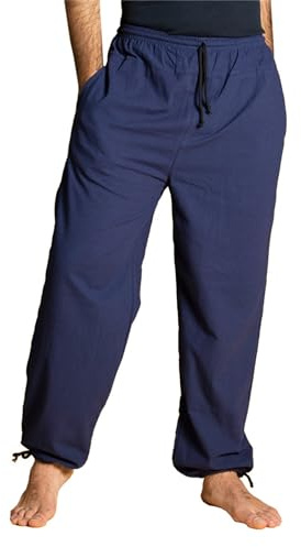 PANASIAM Bomullsbyxor Dam & Herr - Ogenomskinliga Sommarbyxor | Lätta bomullsbyxor, 100 % bomull, unisex, resårmidja & dragsko i midja & benslut, fritidsbyxor, yogabyxor