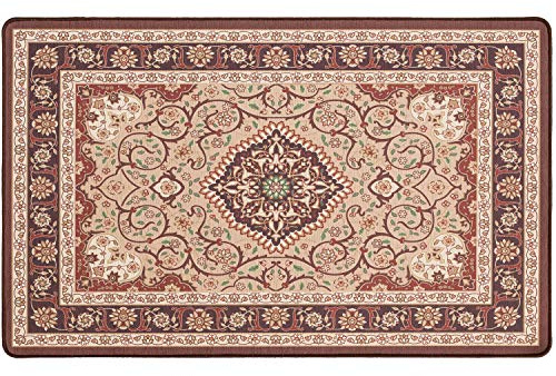 REDS Tappeto BACCARÀ - Tappeto multiuso in ciniglia con fondo antiscivolo per ingresso, bagno, salotto, camera - Lavabile in lavatrice 60x120 cm