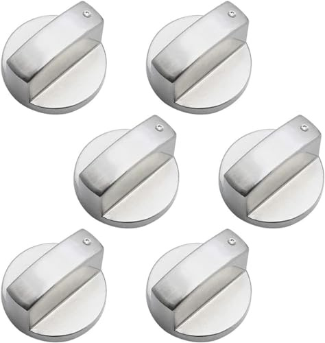 LATRAT 6 unidades de 8 mm botones de cocina de gas de aleación de zinc, botón giratorio de cocina de gas, perillas de control para interruptor de horno, estufa de gas, horno, placa de cocción