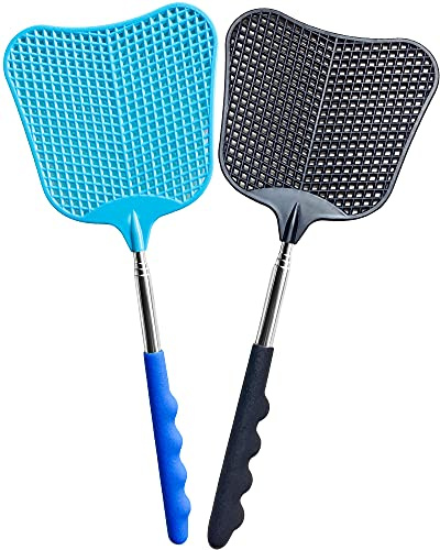 CUNCUI Fly Swatter Set of 2, Indoor Outdoor Telescopic Fly Swatters