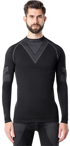 Ladeheid Maglia Termica Uomo Manica Lunga LAGI001 (Nero/Grafite, M)