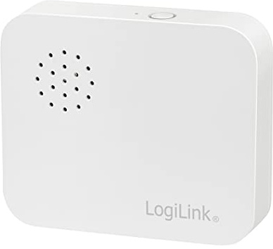 LogiLink SH0109 - Wi-Fi Smart Home Vibrationssensor, über App steuerbar, IP30, Tuya kompatibel, unterstützt Amazon Alexa und Google Home, Weiß