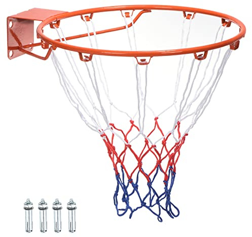 PATIKIL Basketball Rim, 18 Inch, Replacement Wall Door Mounted Hanging Standard Goal Fit Most Sizes of Backboard Indoor and Outdoor, Orange (Thicken Solid Steel)