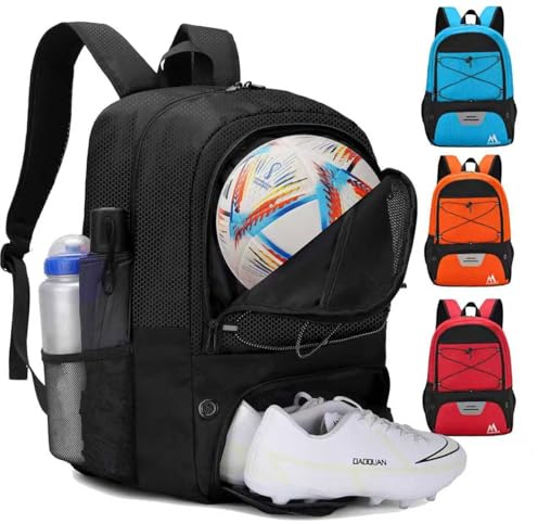 Hsmihair Soccer Bag-Soccer Backpack&Backpack for&Football Volleyball& Basketball,with Ball Compartment and Training Package