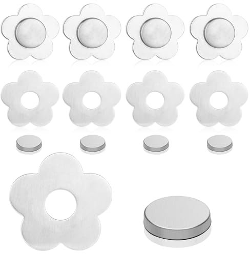 Smivyhp 8 Stück Tischdeckenbeschwerer für Draußen Magnetische Tischdeckenklammern aus Edelstahl Tischtuchklammer,Blumenförmiger Tischtuchgewichte für Garten Drinnen Tischtuchhalter