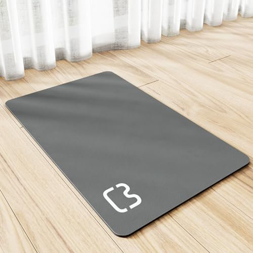 Absorbent Dog & Cat Placemats - Super Absorbent Quick Drying Food & Water Mat (Dark Gray, 45 * 60cm)