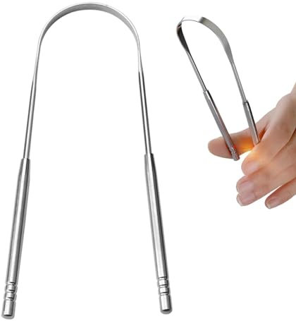 Gratte-langue – Nettoyeurs de langue en acier inoxydable | Brosse à langue | Nettoyant pour grattoir à langue | Gratte-langue pour traitement de la mauvaise haleine | Outil de soins bucco-dentaires