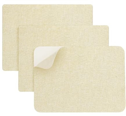 3 Pcs Beige Leather Repair Patch Self Adhesive Canvas Patches Waterproof Faux Leather for Sofas Furniture Car Seats Tents Chairs Canvas Fabric Repair Umbrella