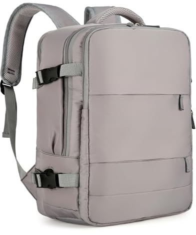 smallrun Mochila Viaje Cabina Avion 43x16x28 Equipaje de Mano Cabina Mochilas 20L con Orificio De Carga Y Bolsillo Mochila Antirrobo Multifuncional para Viajes (GRIS)