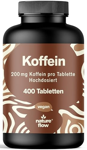 Caffeina Pura – 400 Compresse – 200 mg per Compressa – Alto Dosaggio – Vegano – Prodotto in Germania - Caffeina Integratore - Testato in Laboratorio