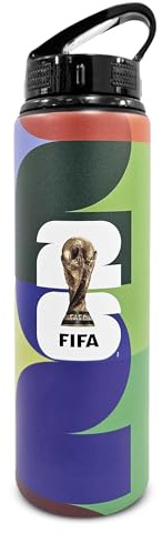 Hy-Pro offiziell lizenzierte FIFA Fußball-Weltmeisterschaft 2026 Trinkflasche mit 500/750 ml – Robuste Sportflasche aus Stahl/Aluminium zur Flüssigkeitsversorgung für Fußballfans