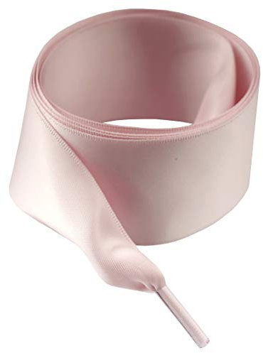 Goodlace 4cm de large, lacets larges de chaussure plats, lacets de satin de ruban, 100cm rose pâle